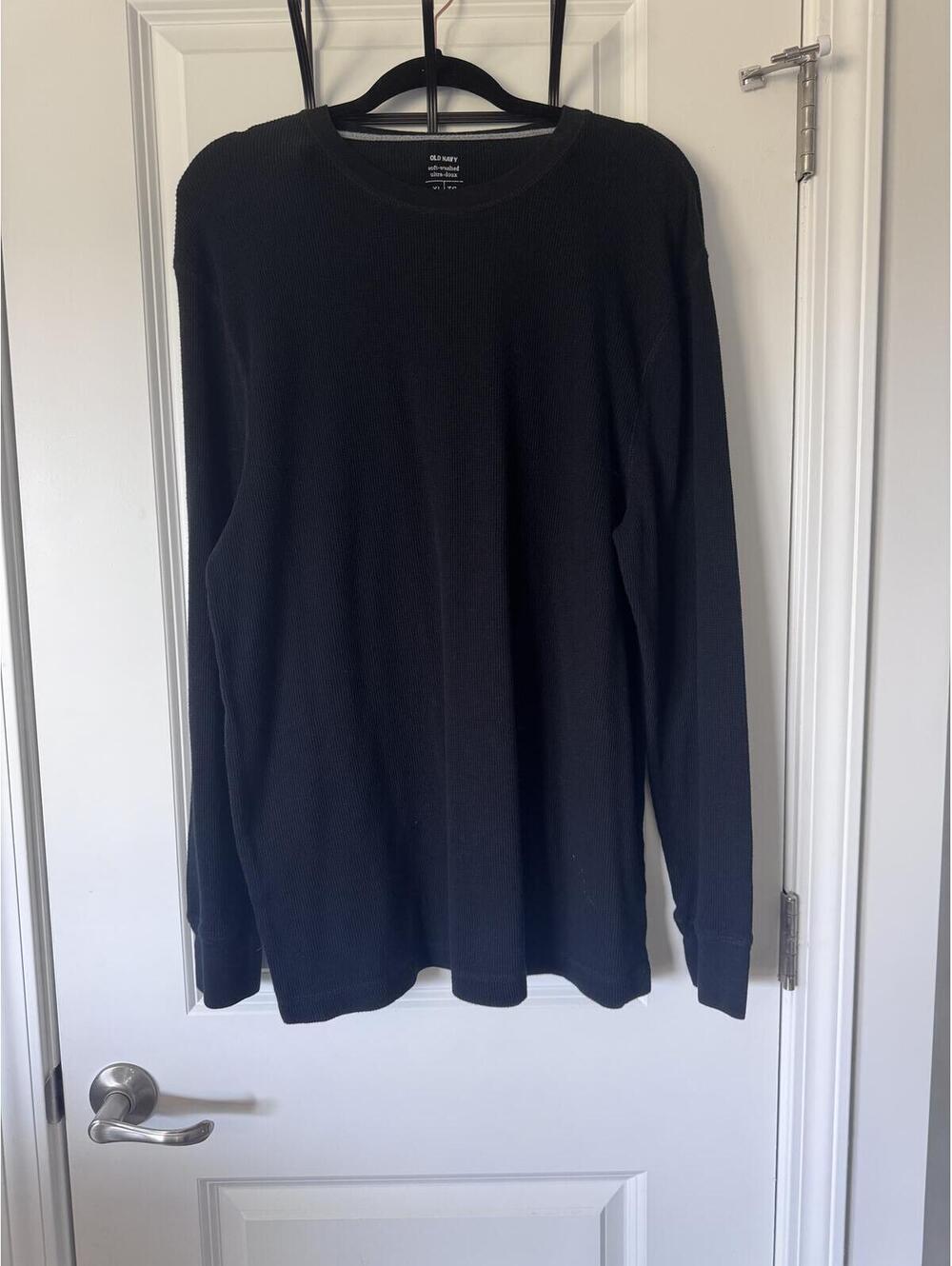 Old Navy Thermal Soft-Washed Black Long Sleeve Shirt XL